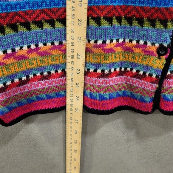 Vintage Susan Bristol Wool Blend Sweater Women Large Stripe Grandma Vest Cottage - Picture 6 of 6